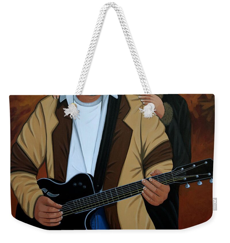 Guitar Weekender Tote Bag featuring the painting Play A Song For Me #1 by Lance Headlee