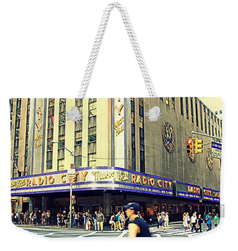 America Weekender Tote Bag featuring the photograph Radio City Music Hall #1 by Valentino Visentini