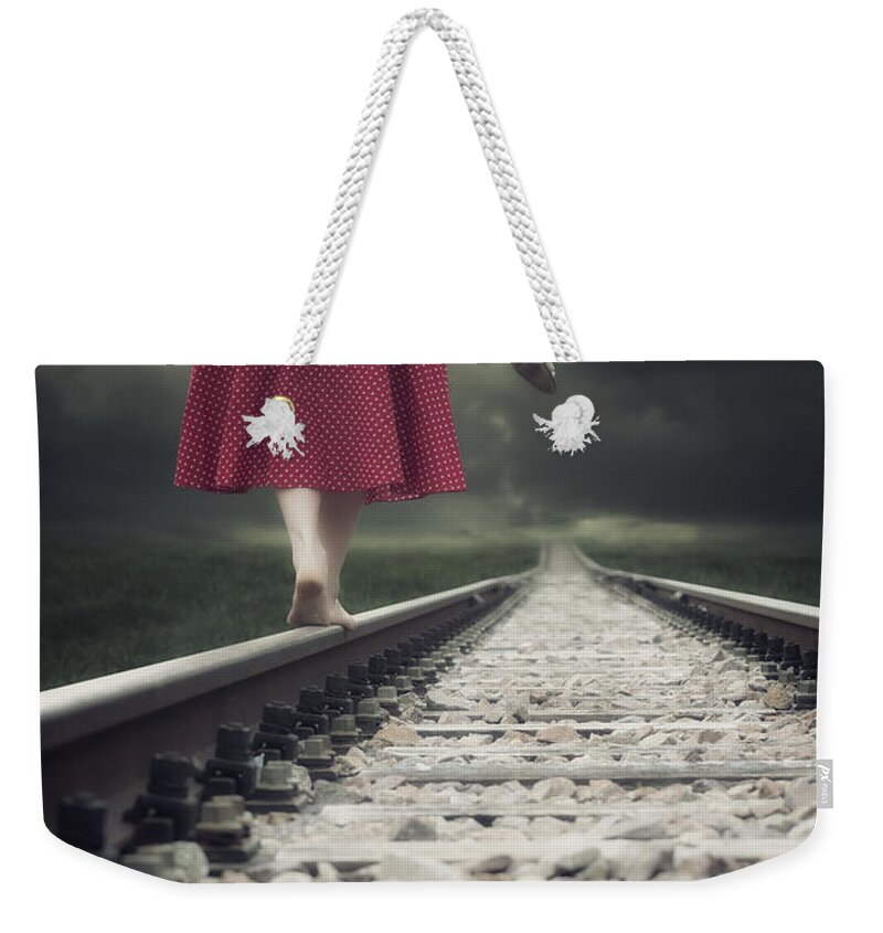 Woman Weekender Tote Bag featuring the photograph Railway Tracks #1 by Joana Kruse