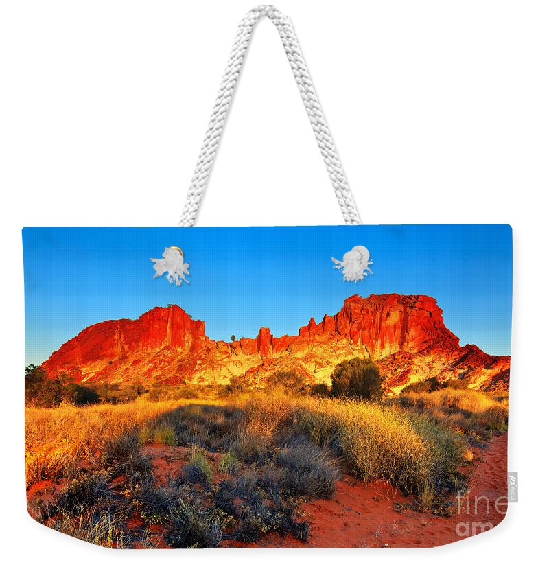 Rainbow Valley Central Australia Landscape Outback Australian Weekender Tote Bag featuring the photograph Rainbow Valley #1 by Bill Robinson