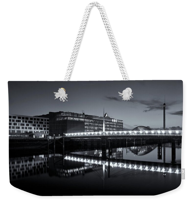 Cityscape Weekender Tote Bag featuring the photograph Reflections on the Clyde #1 by Stephen Taylor