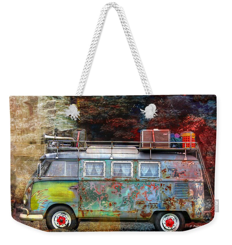Volkswagen Weekender Tote Bag featuring the photograph Retro Van by Jackson Pearson