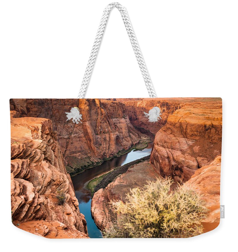 America Weekender Tote Bag featuring the photograph River Through Horseshoe Bend #1 by Gregory Ballos
