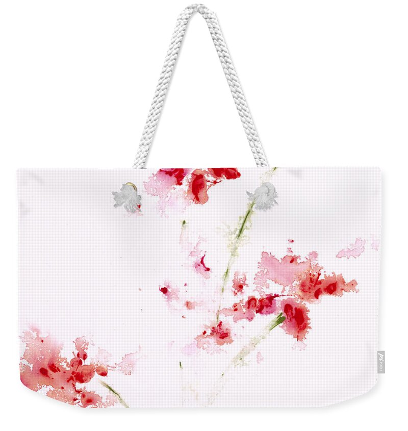 Beautiful Weekender Tote Bag featuring the painting Romance Red IX by Jerome Lawrence