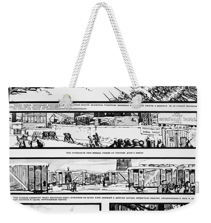 1920 Weekender Tote Bag featuring the drawing Russian Civil War #1 by Granger