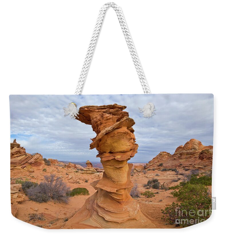 00559259 Weekender Tote Bag featuring the photograph Sandstone Formation Vermillion Cliffs by Yva Momatiuk John Eastcott