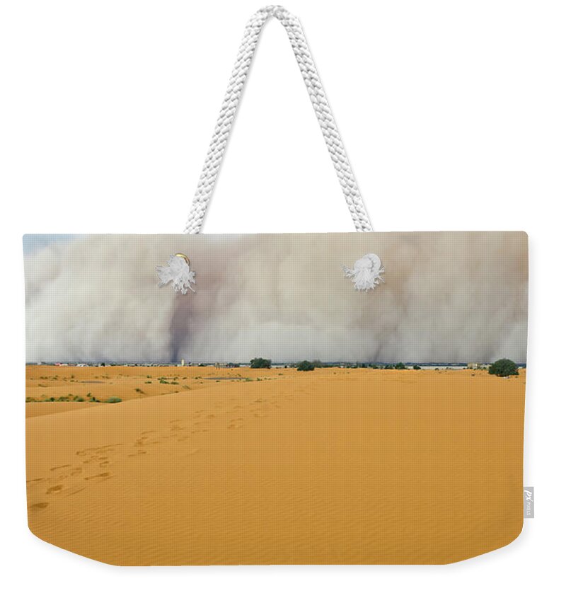 Scenics Weekender Tote Bag featuring the photograph Sandstorm Approaching Merzouga #1 by Pavliha