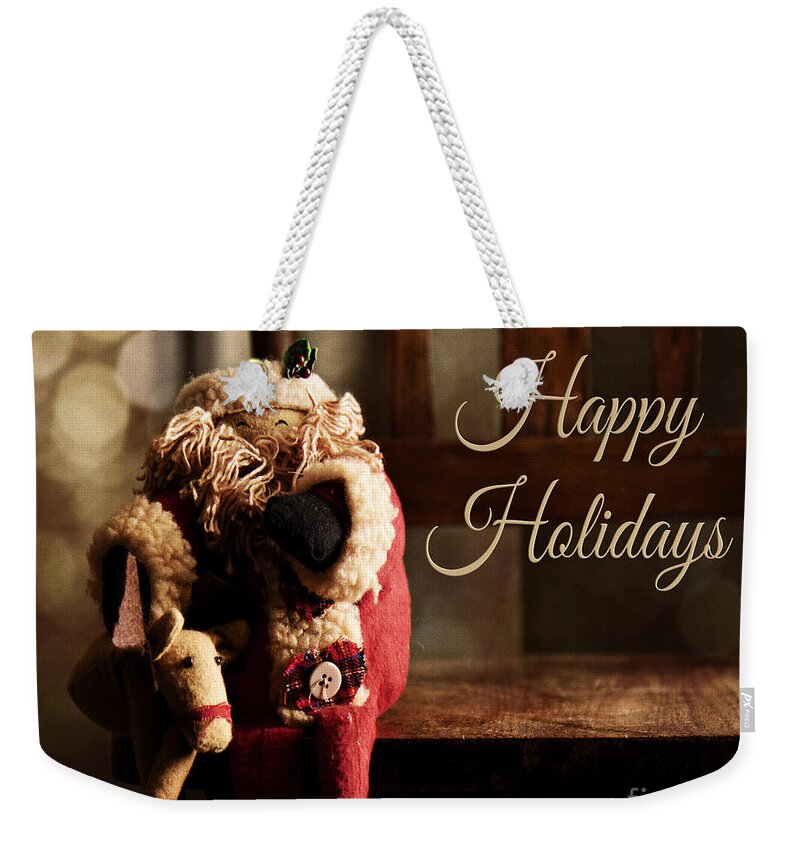 Santa Weekender Tote Bag featuring the photograph Santa on a Chair #1 by Pam Holdsworth