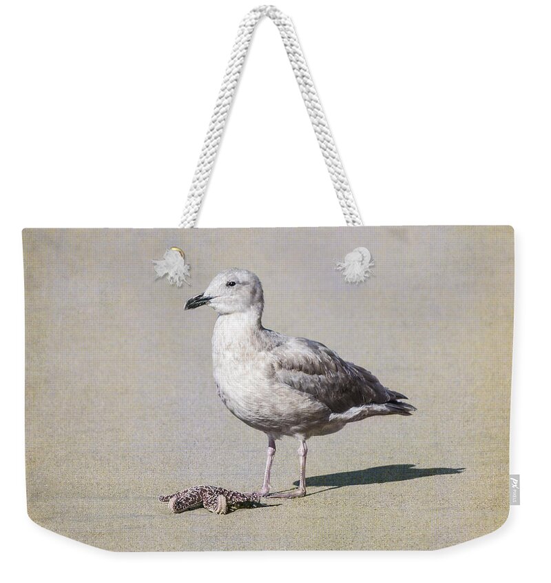Seagull Weekender Tote Bag featuring the photograph Seagull And Starfish #2 by Priya Ghose
