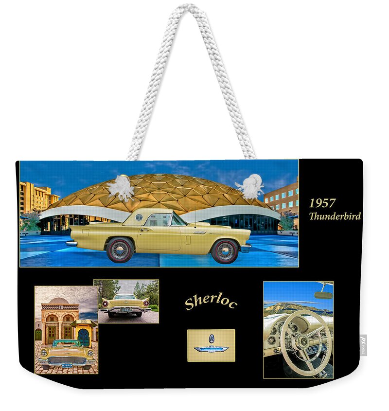 1957 Weekender Tote Bag featuring the photograph 57 T-Bird by Maria Coulson