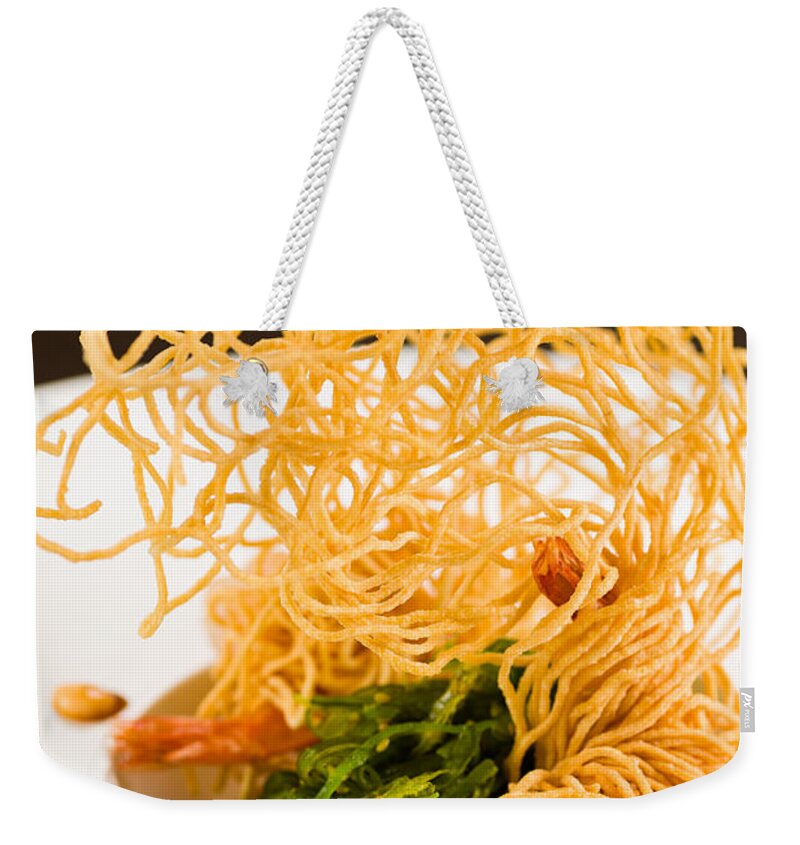 Asian Weekender Tote Bag featuring the photograph Shrimp Tempura #1 by Raul Rodriguez