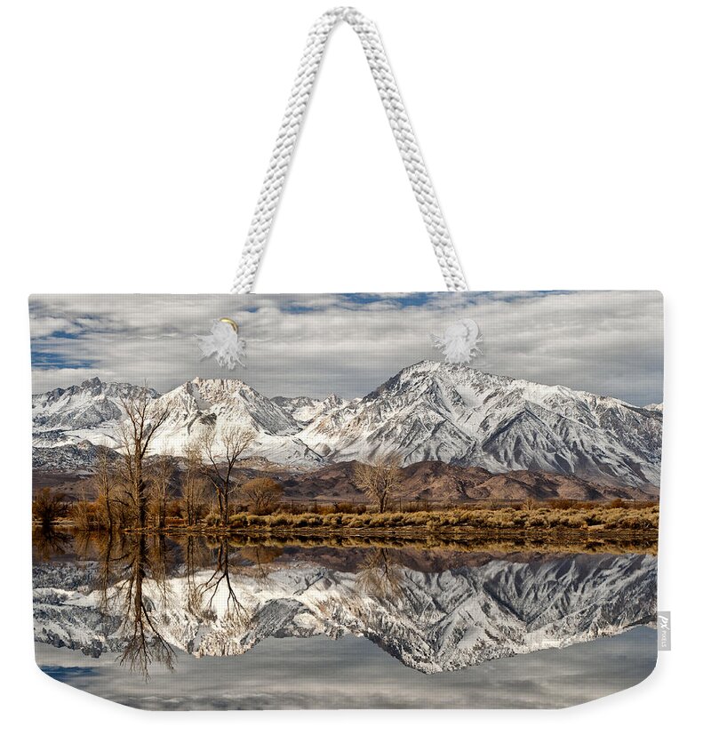 Water Weekender Tote Bag featuring the photograph Sierra Reflections #1 by Cat Connor