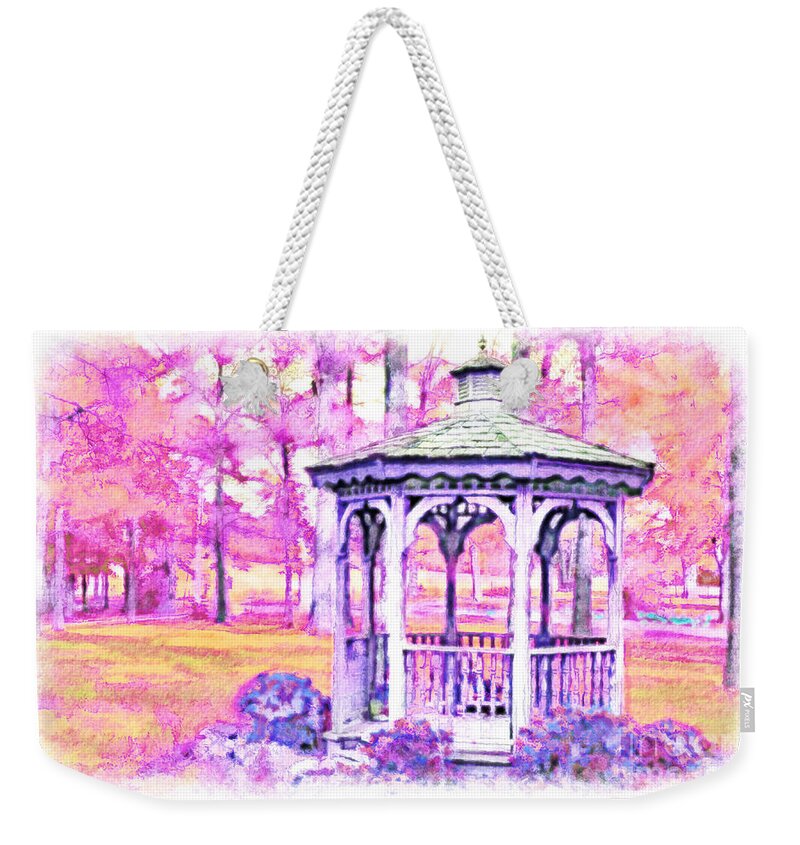 Nature Weekender Tote Bag featuring the photograph Spring Gazebo series - Digital Paint VI #1 by Debbie Portwood