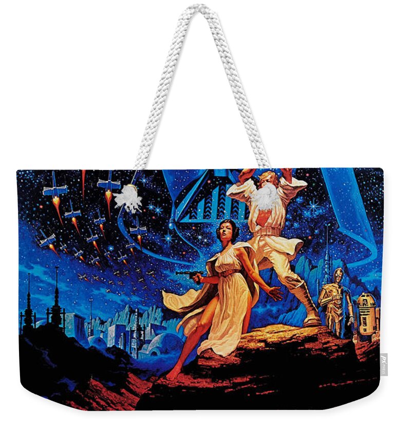 Star Weekender Tote Bag featuring the drawing Star Wars by Farhad Tamim