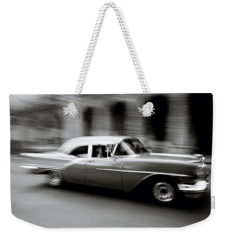 American Car Weekender Tote Bag featuring the photograph The Zen Of Havana by Shaun Higson