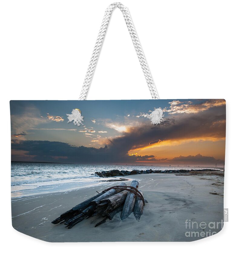 Sullivan's Island Weekender Tote Bag featuring the photograph Sullivan's Island Sunset #1 by Dale Powell