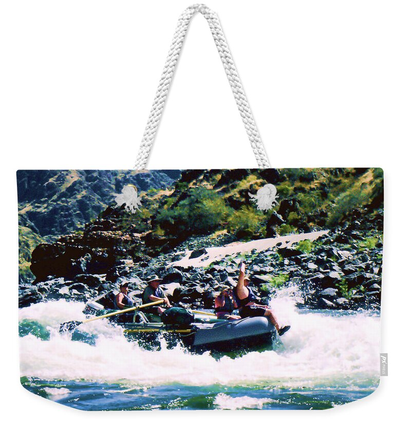 White Water Rafting Weekender Tote Bag featuring the photograph Summer fun by Ron Roberts