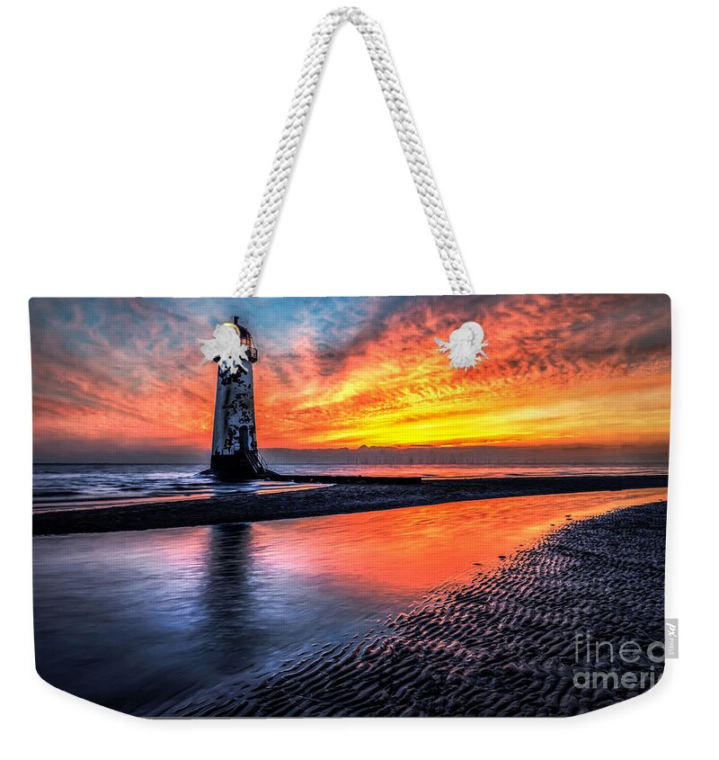 Sunset Weekender Tote Bag featuring the photograph Sunset Lighthouse #3 by Adrian Evans