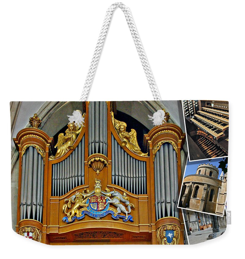 Temple Weekender Tote Bag featuring the photograph Temple Church London #1 by Jenny Setchell