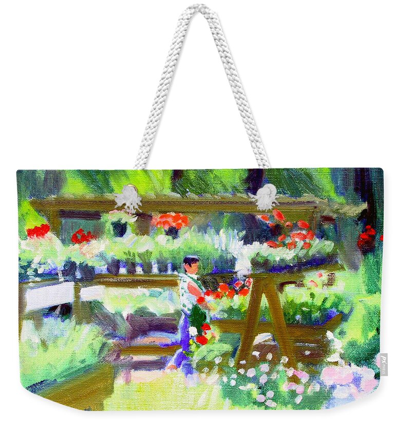 Greenery Weekender Tote Bag featuring the painting The Greenery #1 by Candace Lovely