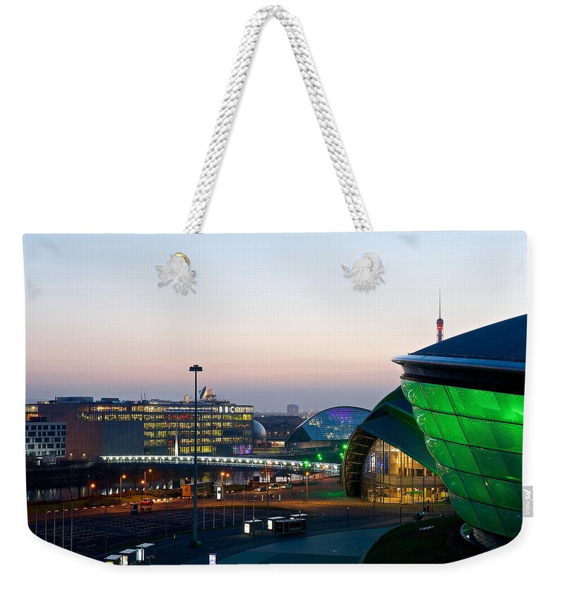 Cityscape Weekender Tote Bag featuring the photograph The last of the light at the Hydro #1 by Stephen Taylor
