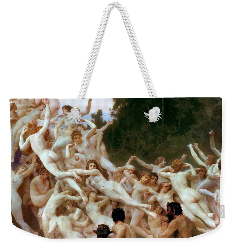 William-adolphe Bouguereau Weekender Tote Bag featuring the painting The Oreads #1 by William-Adolphe Bouguereau