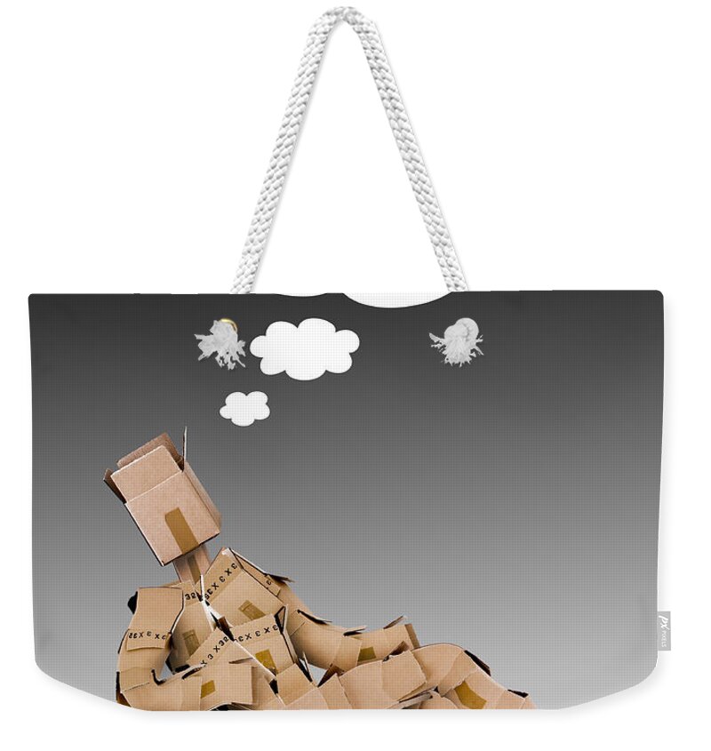 Box Weekender Tote Bag featuring the photograph Think outside the box concept #1 by Simon Bratt