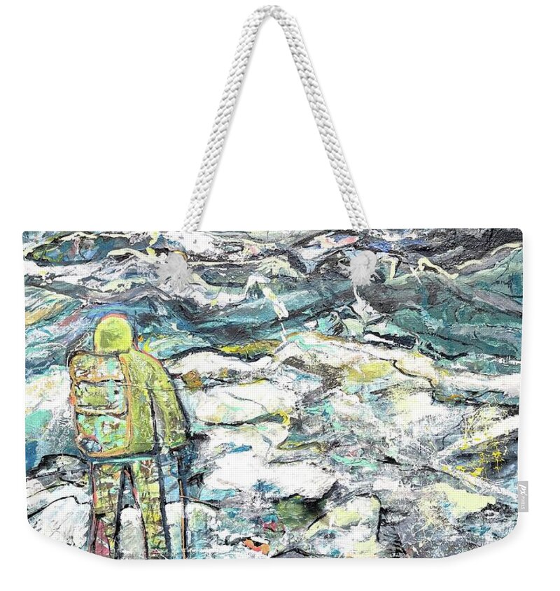 Waterscape Weekender Tote Bag featuring the painting Tranquility by Evelina Popilian