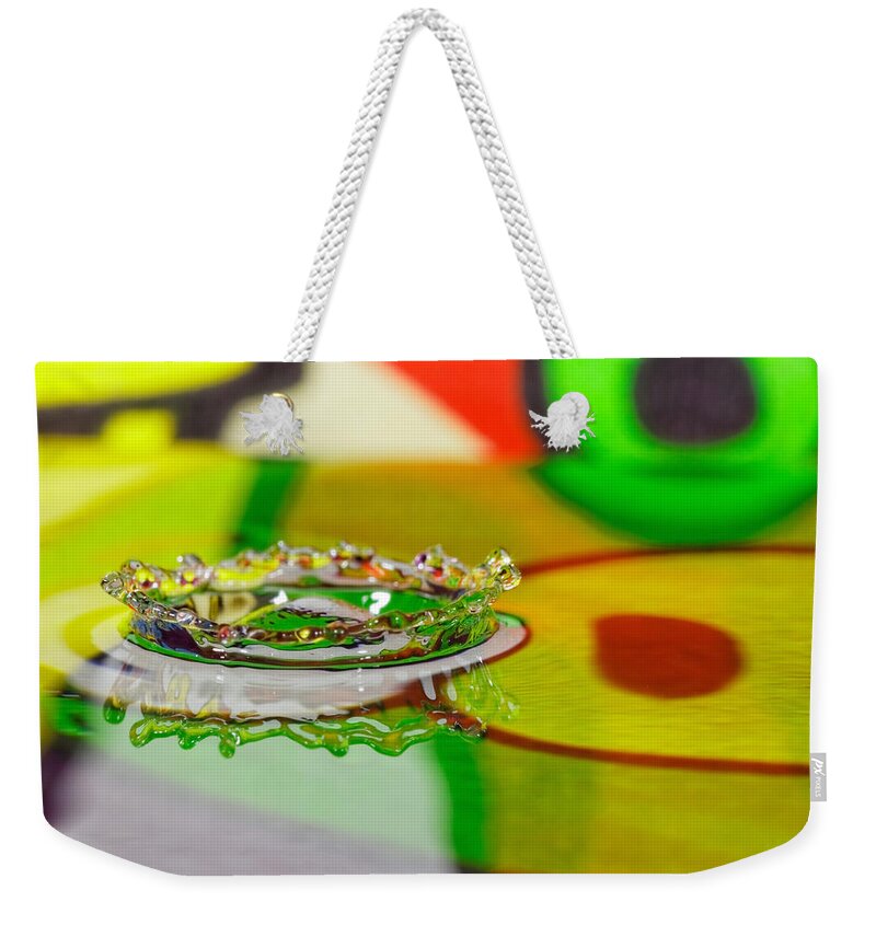  Abstract Weekender Tote Bag featuring the photograph Water Crown by Peter Lakomy