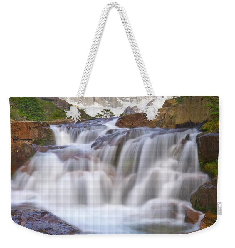 00346018 Weekender Tote Bag featuring the photograph Waterfall in Los Glaciares NP by Yva Momatiuk John Eastcott