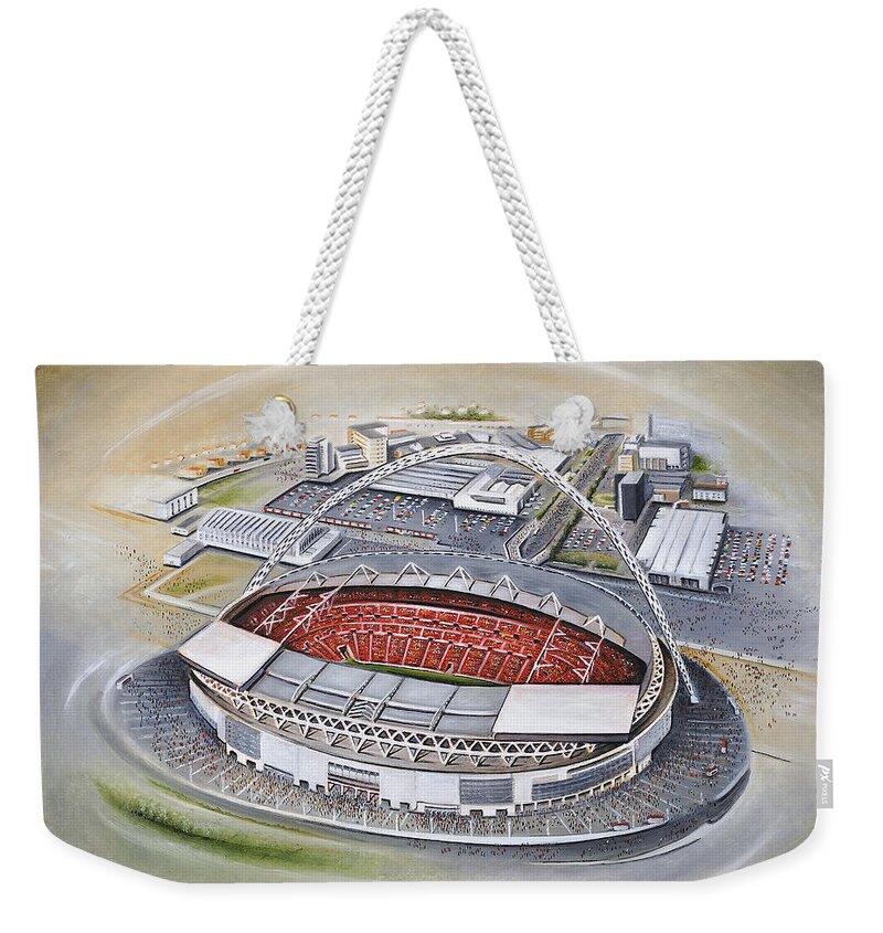 Art Weekender Tote Bag featuring the painting Wembley Stadium by D J Rogers