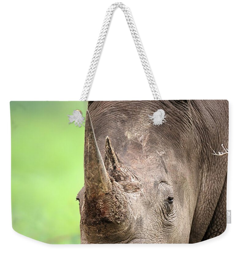 Square-lipped Weekender Tote Bag featuring the photograph White Rhinoceros #2 by Johan Swanepoel