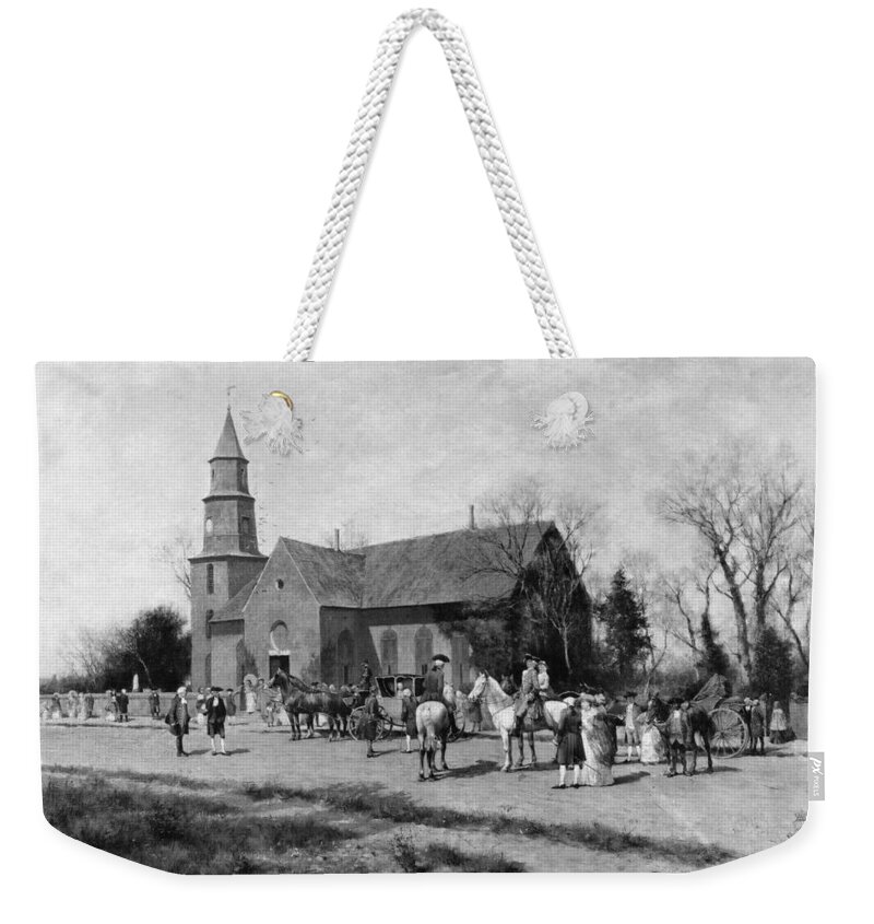 1770 Weekender Tote Bag featuring the painting Williamsburg Church #1 by Granger