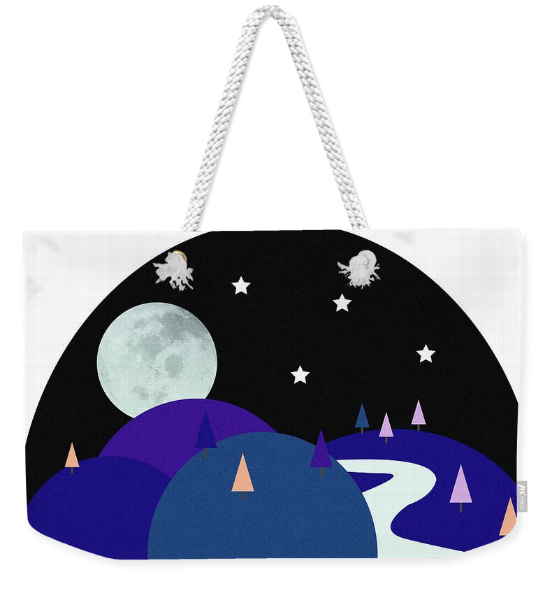 After Dark Weekender Tote Bag featuring the photograph Winding Path In Rolling Landscape by Ikon Ikon Images