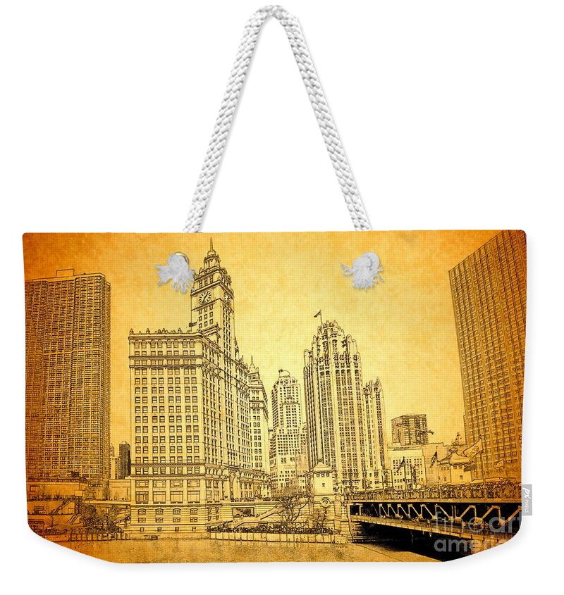Wrigley Tower Weekender Tote Bag featuring the photograph Wrigley Tower by Dejan Jovanovic