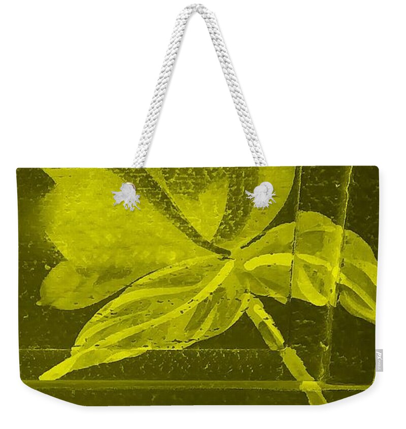 Flowers Weekender Tote Bag featuring the photograph Yellow Negative Wood Flower by Rob Hans
