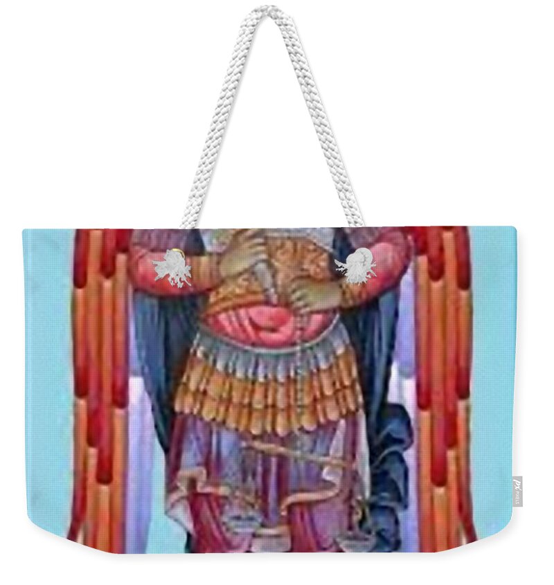 Warrior Weekender Tote Bag featuring the painting Saint Michael #10 by Archangelus Gallery