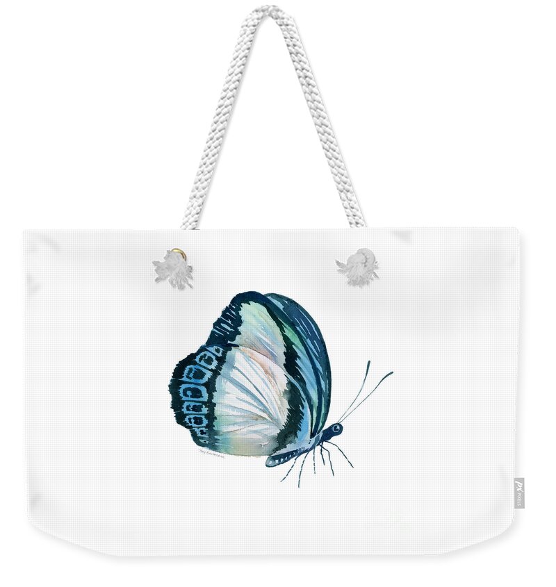 Danis Danis Butterfly Weekender Tote Bag featuring the painting 101 Perched Danis Danis Butterfly by Amy Kirkpatrick