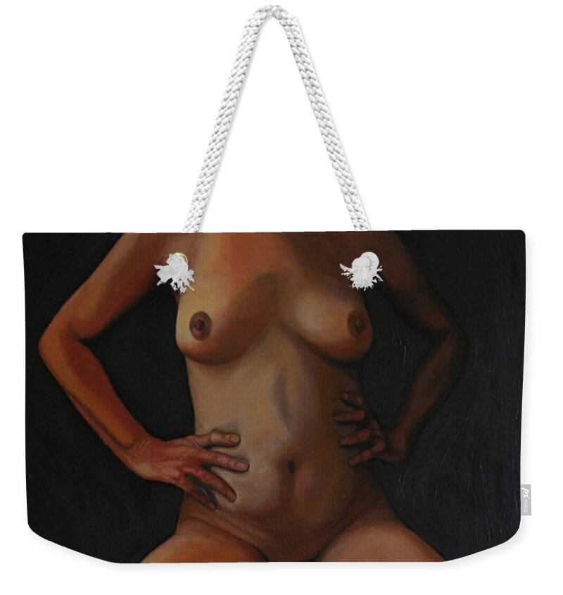 Sexual Weekender Tote Bag featuring the painting 11 Am by Thu Nguyen
