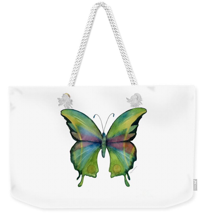 Prism Weekender Tote Bag featuring the painting 11 Prism Butterfly by Amy Kirkpatrick