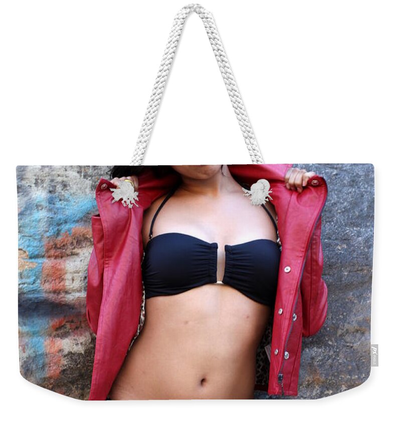 Woman Weekender Tote Bag featuring the photograph Young Hispanic Woman #11 by Henrik Lehnerer