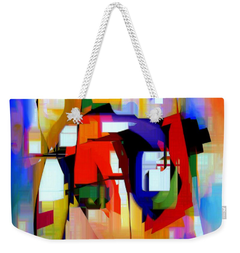 Abstract Weekender Tote Bag featuring the digital art Abstract Series IV by Rafael Salazar