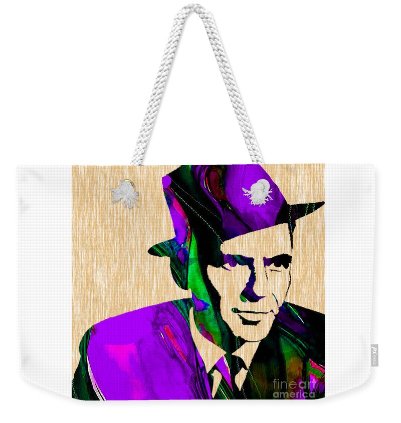 I Sent Teresa The One Who I Got Bailey From A New Pic... Weekender Tote Bag featuring the mixed media Frank Sinatra Art #11 by Marvin Blaine