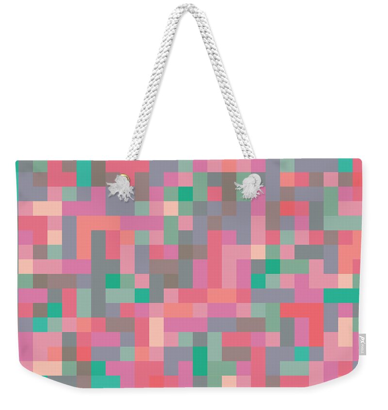 Abstract Weekender Tote Bag featuring the digital art Pixel Art #13 by Mike Taylor