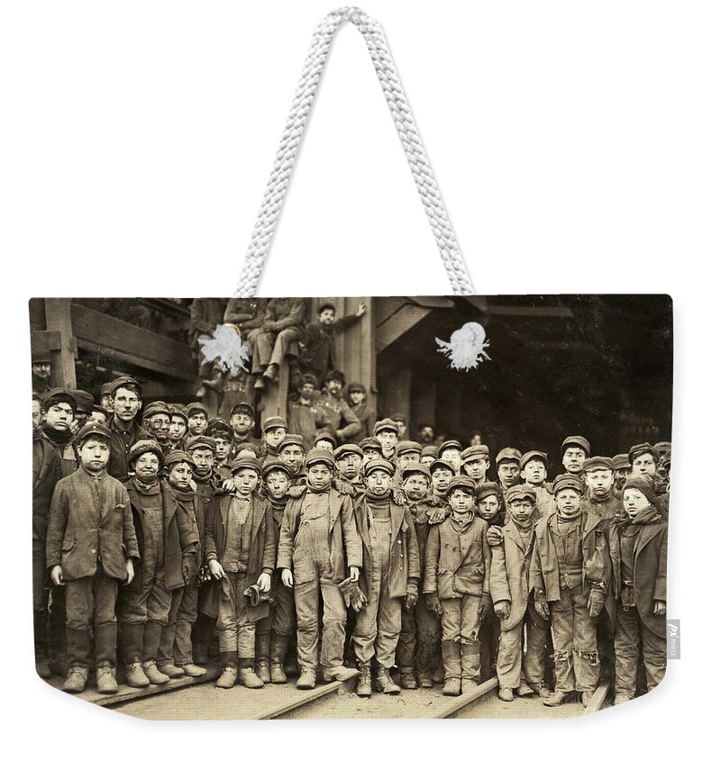 1911 Weekender Tote Bag featuring the photograph Hine Child Labor, 1911 #14 by Granger