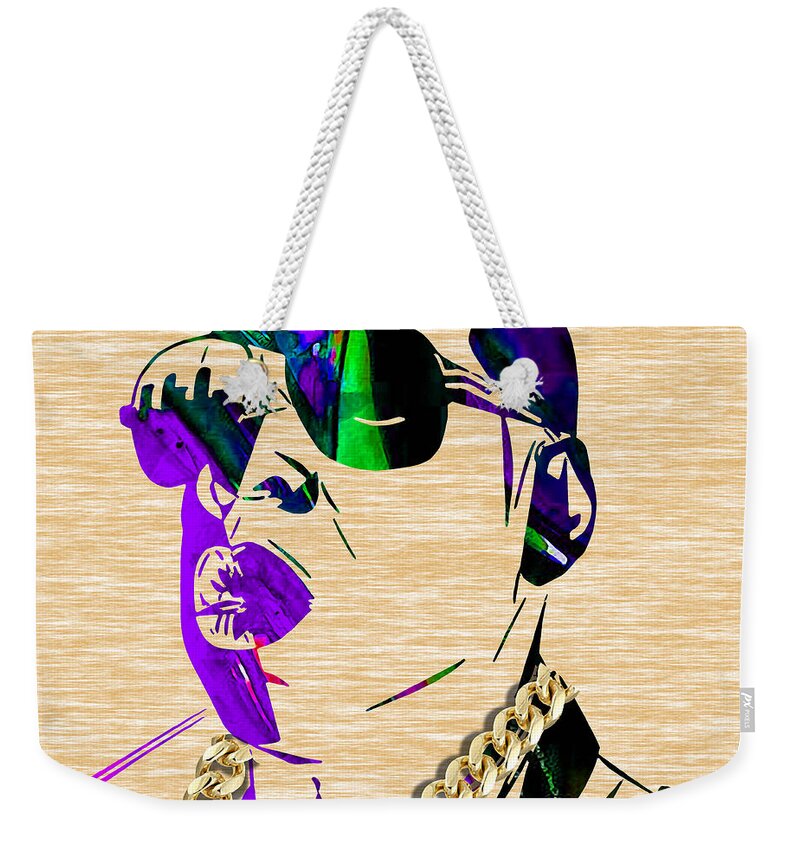 Jay Z Art Weekender Tote Bag featuring the mixed media Jay Z Collection #13 by Marvin Blaine