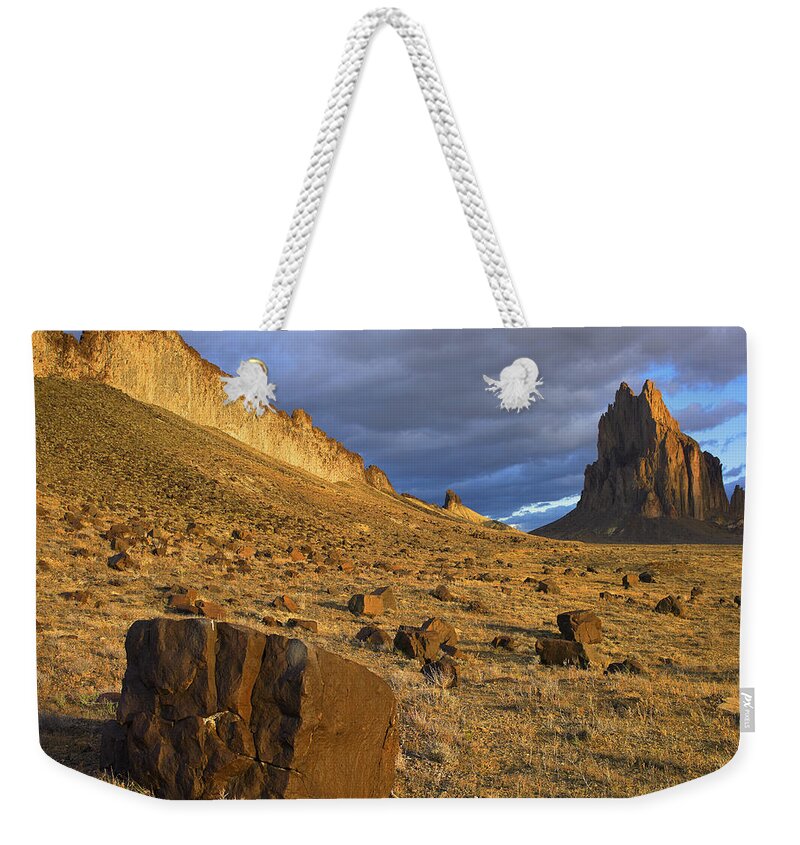 00175119 Weekender Tote Bag featuring the photograph Shiprock in New Mexico by Tim Fitzharris