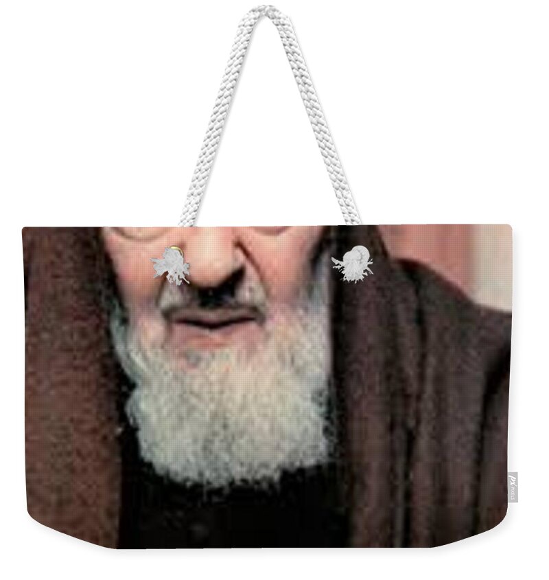 Prayer Weekender Tote Bag featuring the photograph Padre Pio #17 by Archangelus Gallery