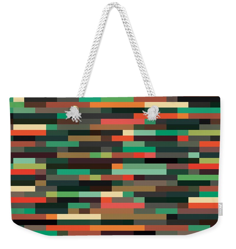 Abstract Weekender Tote Bag featuring the digital art Geometric #18 by Mike Taylor