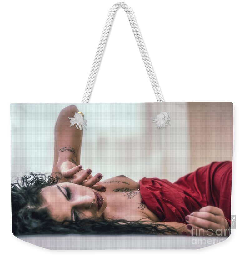 Adult Weekender Tote Bag featuring the photograph Silvia by Traven Milovich